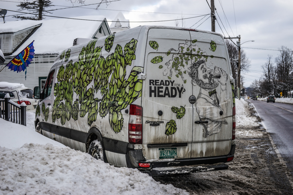 Heady Topper is the local's choice for beer, but it's not easy to find. We followed the Heady Topper truck to the Waitsfield Wine Shoppe on delivery day.